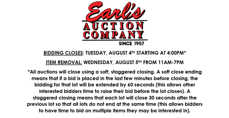 ENDS TUESDAY! ONLINE AUCTION 8/2-8/4 (ORANGE)