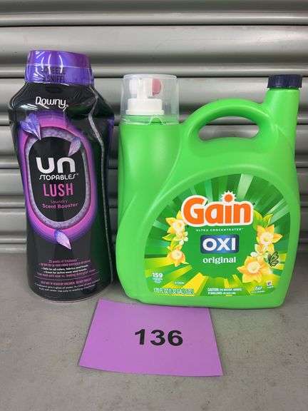 2PC LAUNDRY LOT - DOWNY UNSTOPABLES & GAIN OXI ORIGINAL