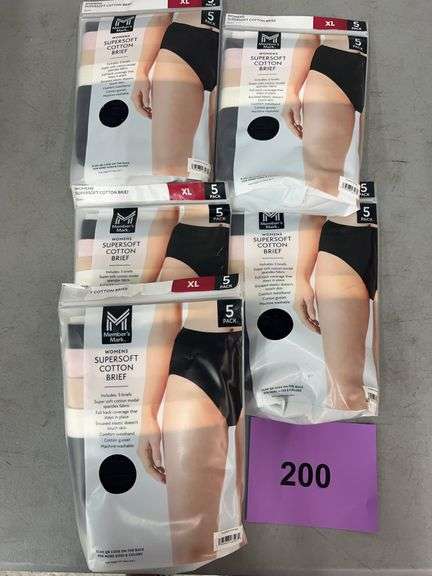 (5) PACKS OF WOMENS SUPERSOFT COTTON BRIEFS SIZE XL