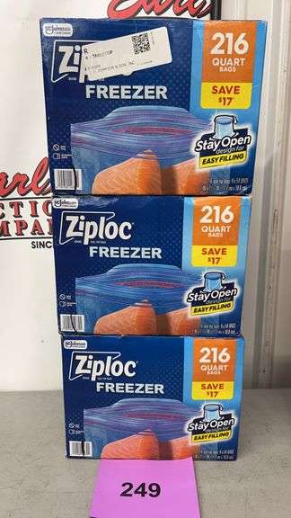 (3) BOXES OF ZIPLOC FREEZER BAGS
