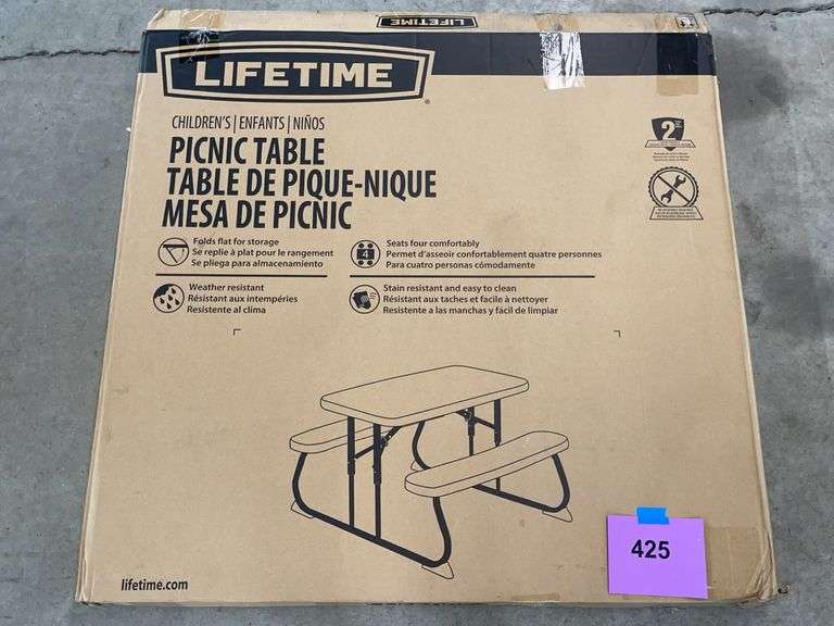 LIFETIME CHILDRENS PICNIC TABLE IN BOX - GREY
