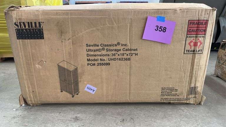 AS IS - SEVILLE CLASSICS STORAGE CABINET IN BOX