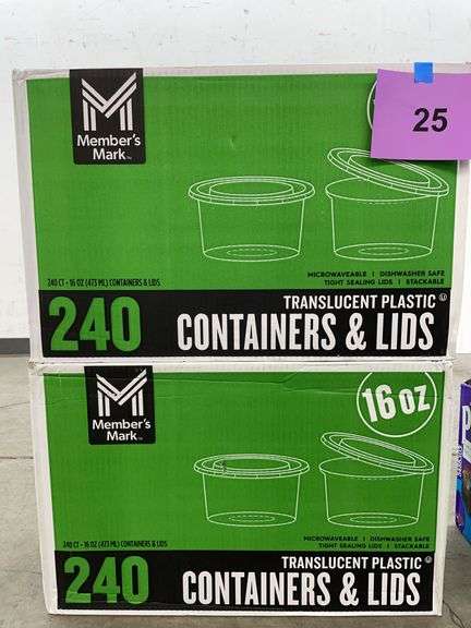 (2) BOXES OF PLASTIC CONTAINERS & LIDS