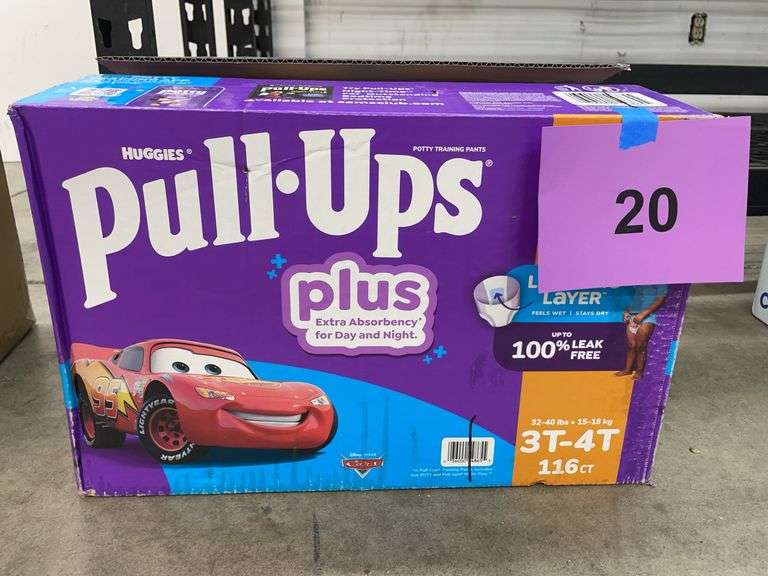 BOX OF HUGGIES PULL-UPS PLUS SIZE 3T-4T
