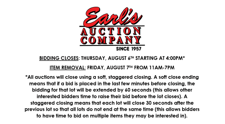 ENDS THURSDAY! ONLINE AUCTION 8/4-8/6 (YELLOW)