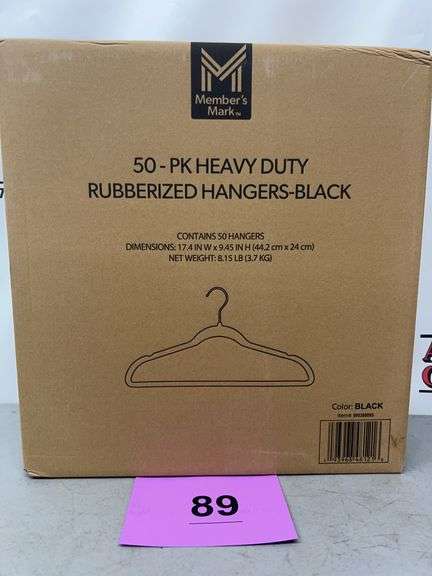 PACK OF HEAVY DUTY RUBBERIZED HANGERS - BLACK