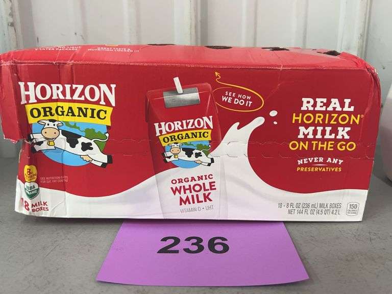 PACK OF HORIZON ORGANIC WHOLE MILK