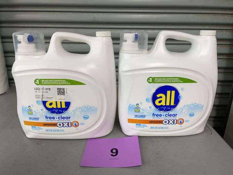 (2) JUGS OF ALL FREE & CLEAR LIQUID DETERGENT