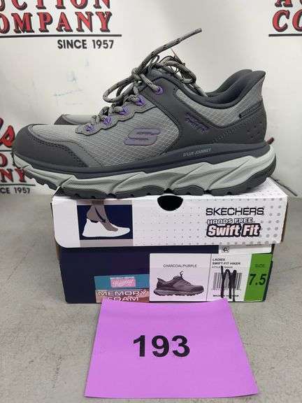 SKECHERS SWIFT FIT HIKER WOMENS SHOES SIZE 7.5 - CHARCOAL