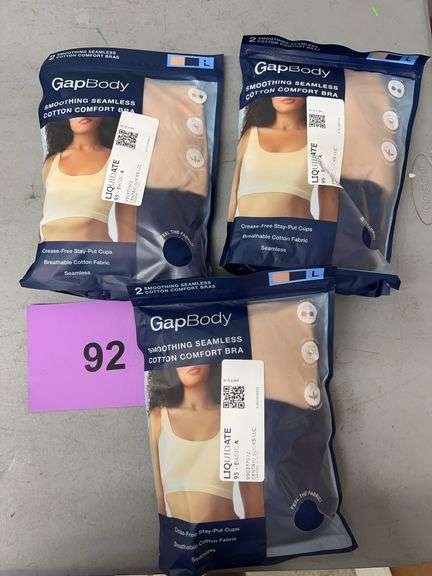 (3) PACKS OF GAPBODY WOMENS SEAMLESS BRAS SIZE L