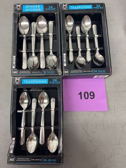 (3) BOXES OF STAINLESS STEEL SPOONS - DINNER & TEASPOONS