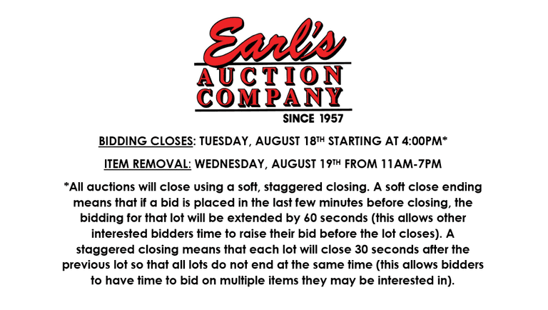 ENDS TUESDAY! ONLINE AUCTION 8/16-8/18 (ORANGE)