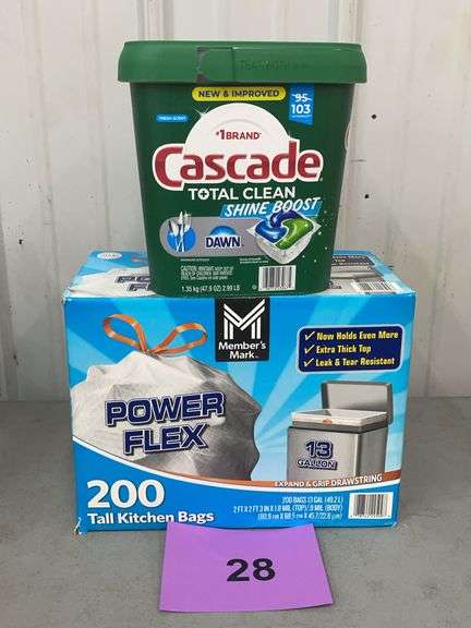 2PC LOT - DISHWASHER PACS & TALL KITCHEN BAGS