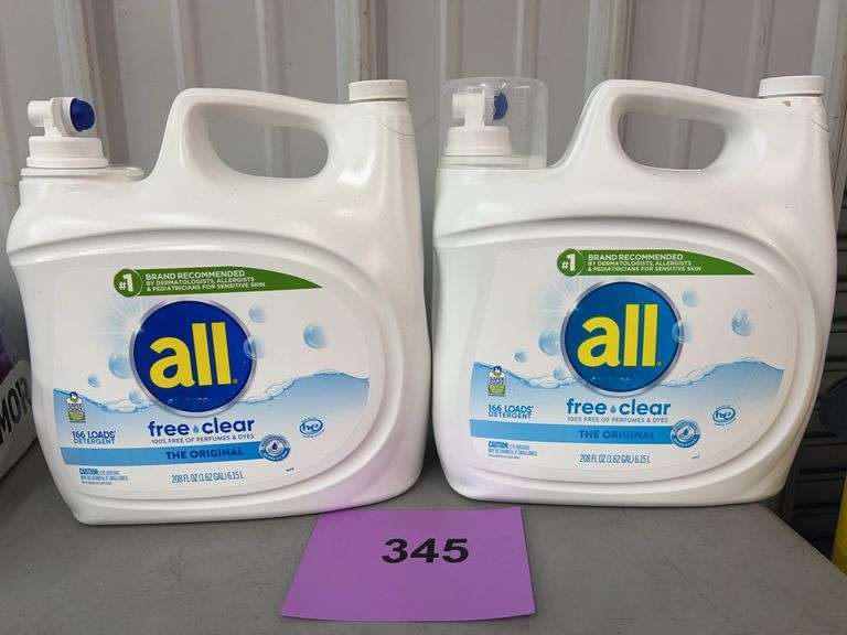 (2) JUGS OF ALL FREE & CLEAR LAUNDRY DETERGENT