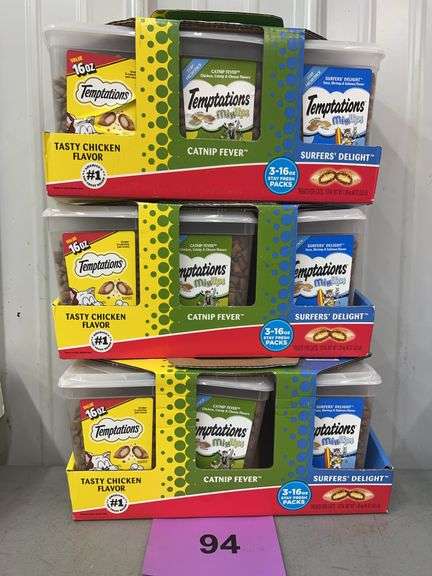 (3) PACKS OF TEMPTATIONS CAT TREATS