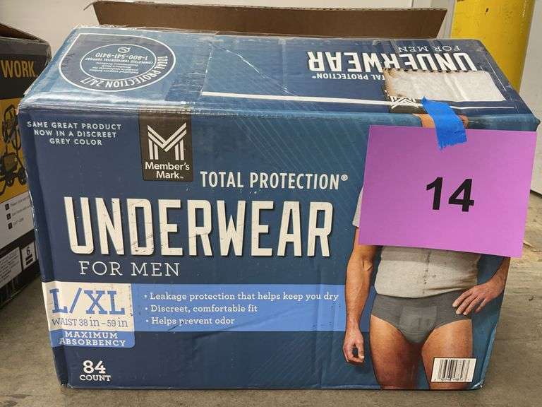 BOX OF TOTAL PROTECTION UNDERWEAR FOR MEN SIZE L/XL