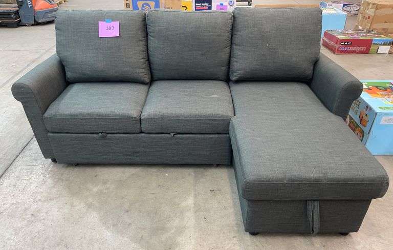 PRE-OWNED ABBYSON LIVING SLEEPER SOFA W/ STORAGE - GREY