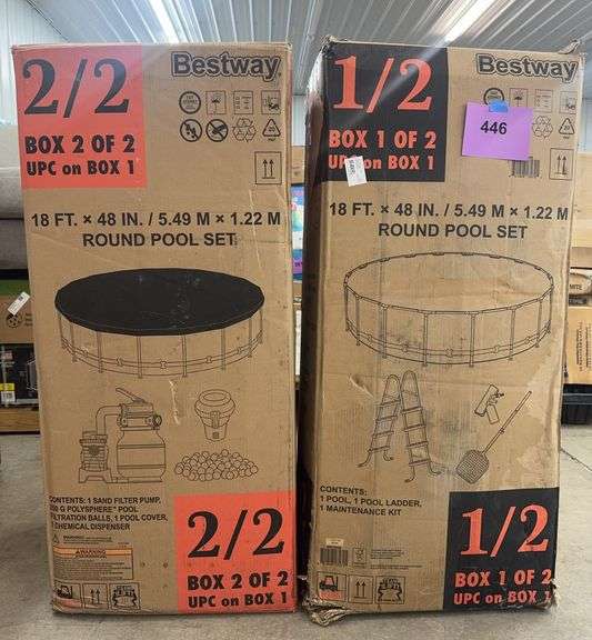 BESTWAY 18FT X 48IN ROUND POOL SET IN BOXES