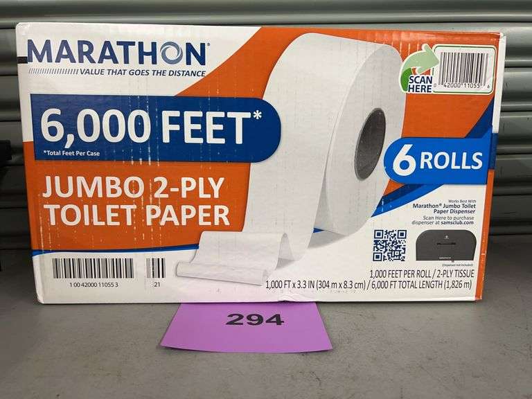 BOX OF MARATHON JUMBO TOILET PAPER