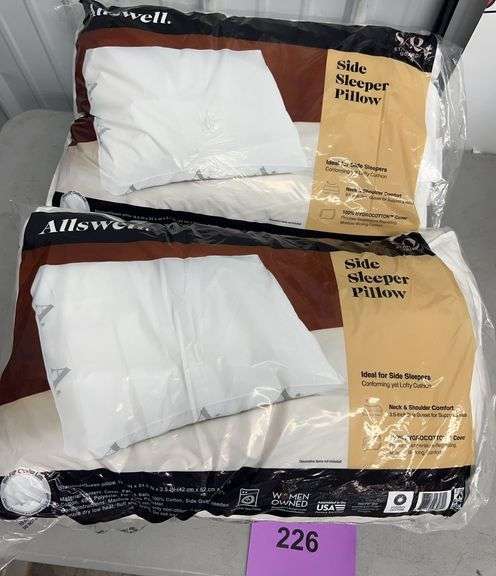 (2) ALLSWELL SIDE SLEEPER PILLOWS