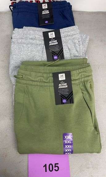 (3) MENS ACTIVE JOGGER PANTS SIZE XXL