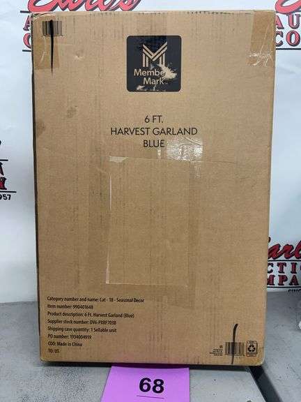 6FT HARVEST GARLAND IN BOX - BLUE