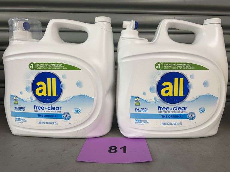 (2) JUGS OF ALL FREE & CLEAR LAUNDRY DETERGENT