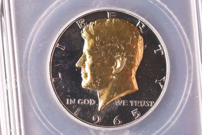 1965 ICG Genuine Silver Kennedy US Half Dollar - Black Ruthenuim