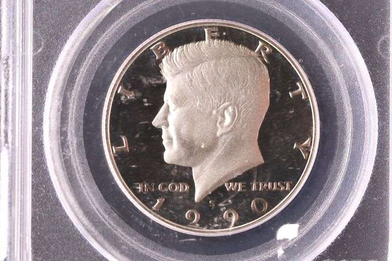 1990-S Kennedy Half Dollar PCGS Proof-69 DCAM (John F. Kennedy Label)