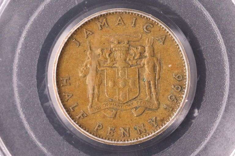 1966 Queen Elizabeth Jamaica Half Penny - WTC Ground Zero Recovery - PCGS Certified