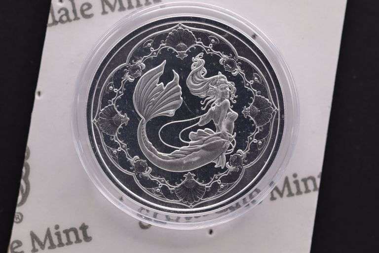 2022 Samoa Mermaid Princess of the Seas COIN IN CAPSULE Scottsdale 1 oz Silver