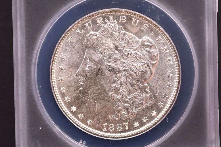 1887 USA Morgan Dollar ANACS Certified MS60