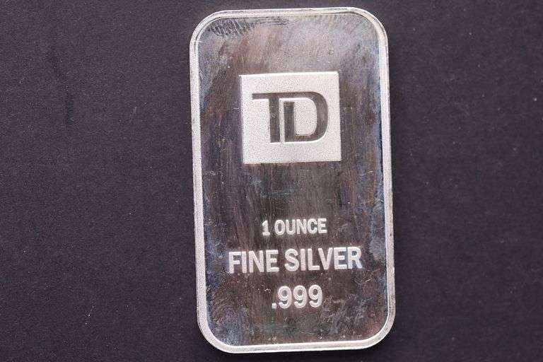 TD 1 oz .999 Fine Silver Bar