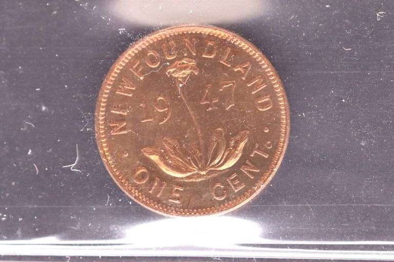 1947 Newfoundland Small Cent ICCS Certified MS63 RB