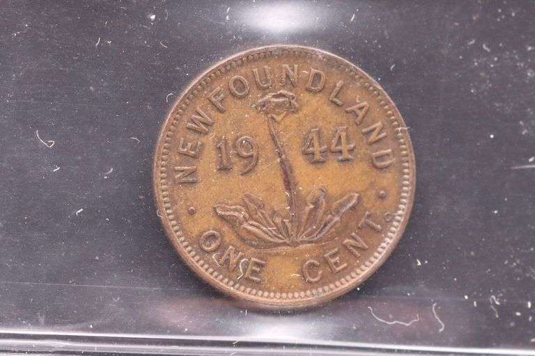 1944 Newfoundland Small Cent ICCS Certified MS60 Brown