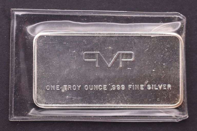 PMP 1oz Fine Silver .999 Silver Bar Vintage Blank Reverse