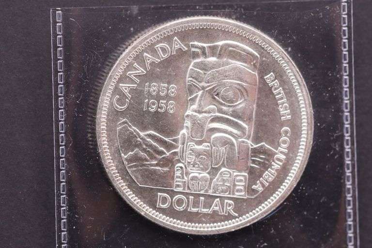 1958 Canada Silver Dollar Uncirculated - Brilliant