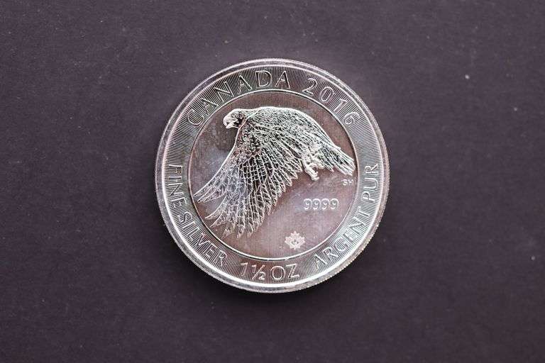 2016 CANADA UK Queen Elizabeth II SNOWY GYRFALCON 1 1/2 OZ Silver $8 Coin