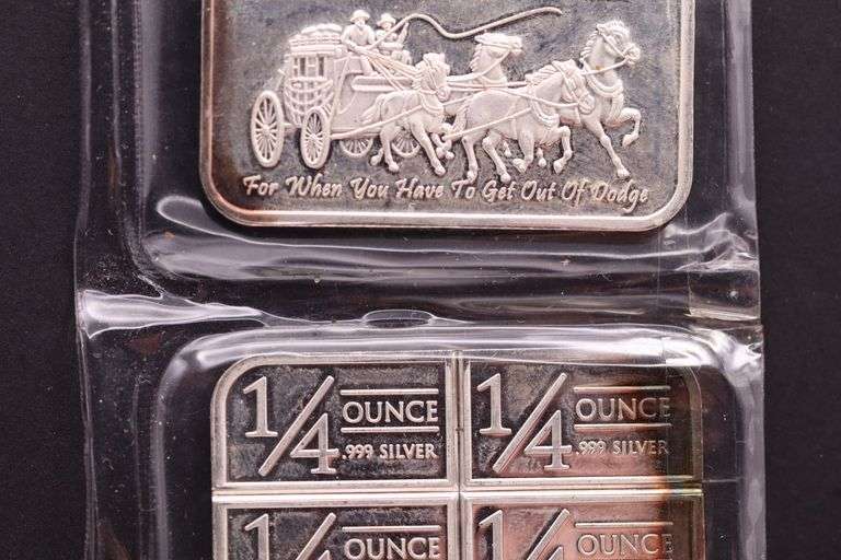 2 x Sealed Stagecoach Silver-Get Out of Dodge Divisible Bar-Apmex 1 Troy oz.999 Silver
