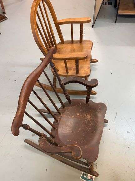 (3) ANTIQUE CHILDREN'S ROCKING CHAIRS