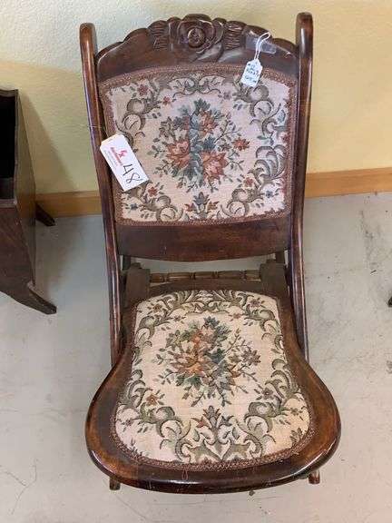 UPHOLSTERED SEWING ROCKER