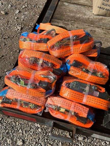 (10) UNUSED 1.5"X27' RATCHET STRAPS