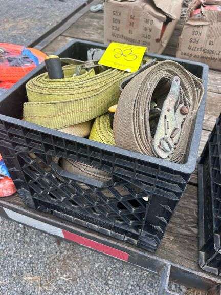 BASKET OF RATCHET STRAPS