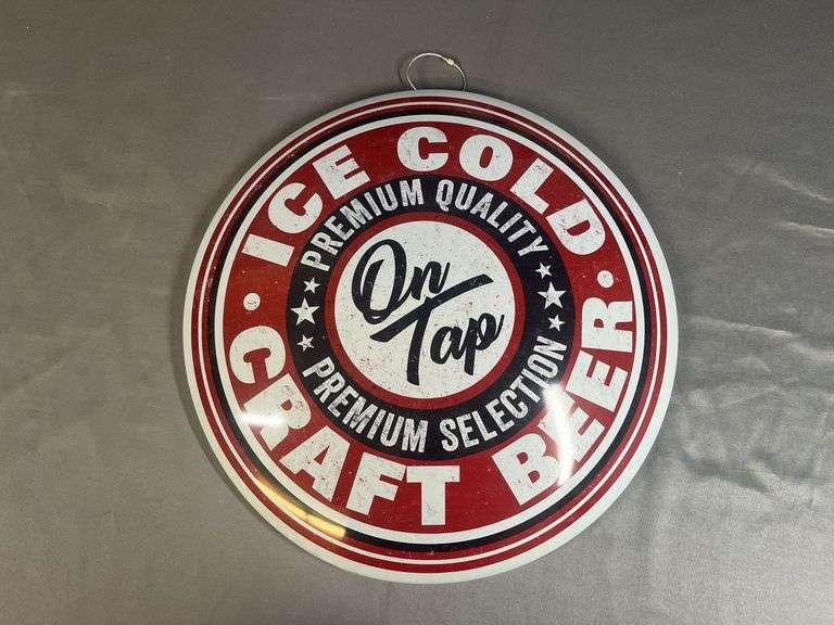 16" ICE COLD CRAFT BEER METAL SIGN