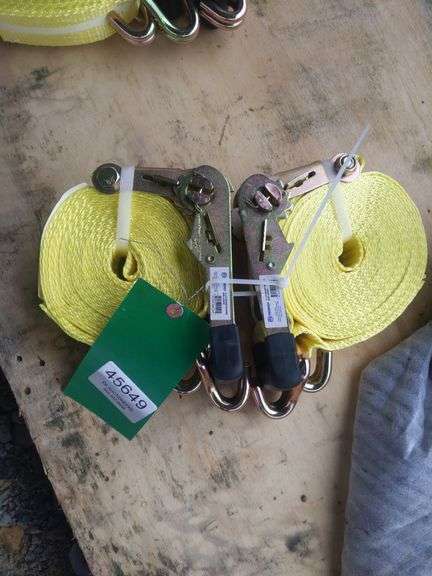 QTY. (2) UNUSED 2" X 27' RATCHET STRAPS