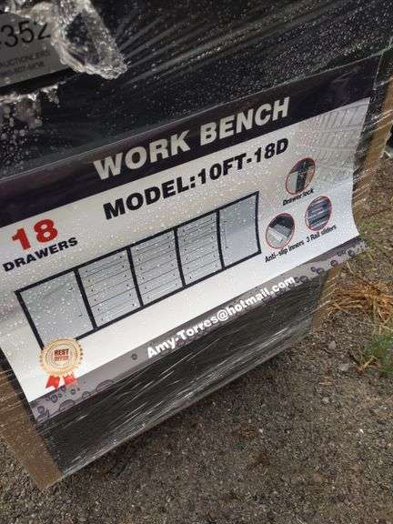 UNUSED 10' 18 DRAWER WORK BENCH