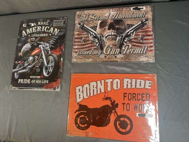 QTY (3) HARLEY DAVIDSON METAL SIGNS