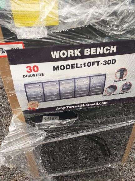 UNUSED 10' 30 DRAWER WORK BENCH