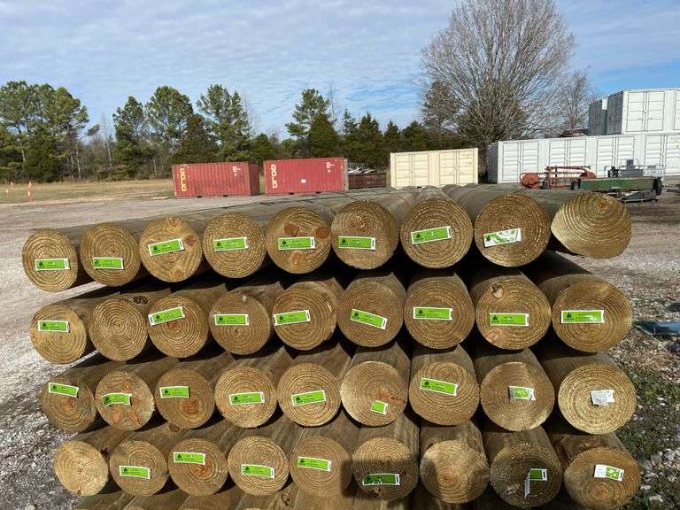 QTY. (36) UNUSED 5" X 8' PRESSURE TREATED PERFECT POSTS - EK ...