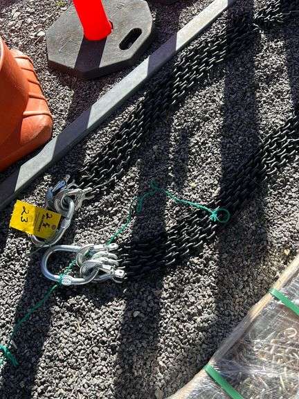 QTY. (2) UNUSED 5/16"x7' G80 DOUBLE CHAIN SLINGS